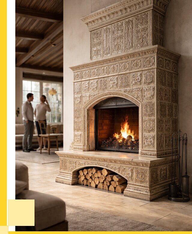 Купить изразцовый камин в Москве от 264125 р. | АкваДомМск