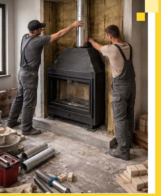Изготовление и монтаж закрытых каминов в Москве под ключ