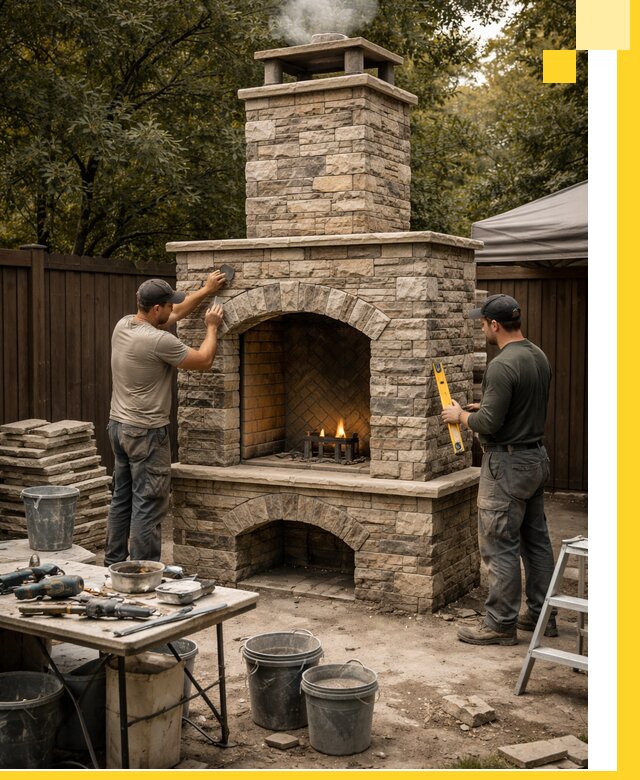 Проектирование и установка уличных каминов в Москве