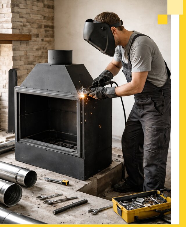 Продажа и установка металлических каминов в Москве под ключ