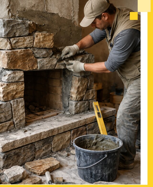 Изготовление и установка каменных каминов под ключ в Москве