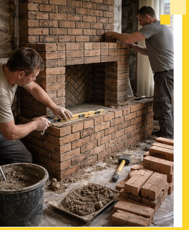 Изготовление и установка кирпичных каминов в Москве