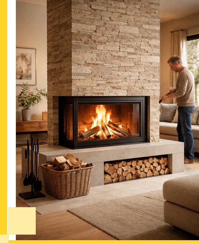 Дровяной камин под ключ в Москве от 211300 р. | АкваДомМск