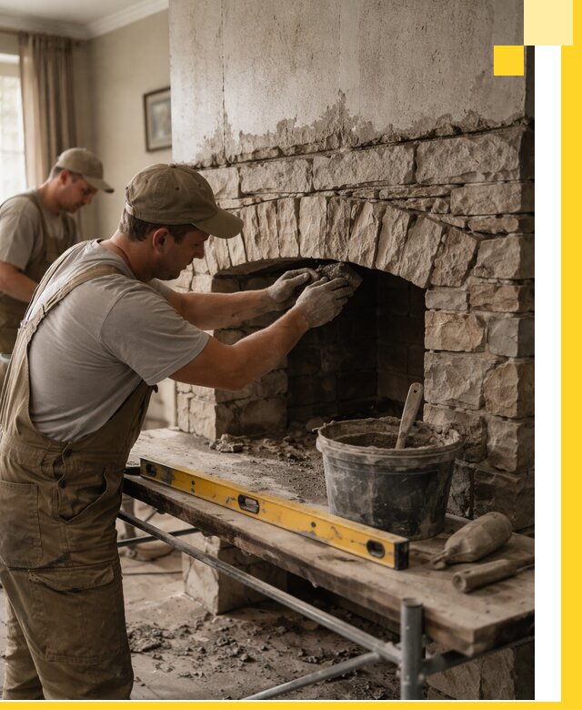 Изготовление каминов под ключ в Москве, монтаж и отделка