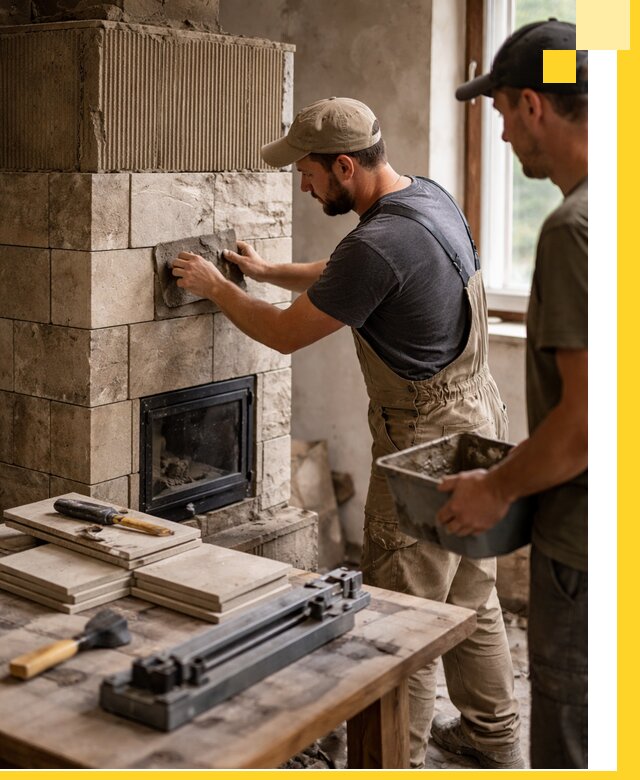 Профессиональная облицовка печей в Москве: керамика и камень