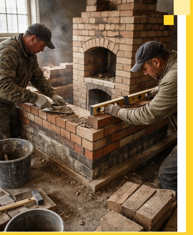 Изготовление и монтаж печей и каминов из кирпича в Москве