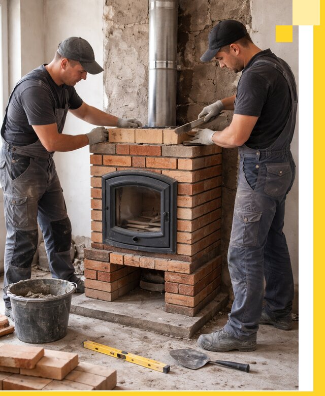 Монтаж печи камина под ключ в Москве с гарантией и пусконаладкой