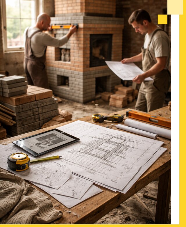 Проекты печей и каминов с индивидуальным дизайном в Москве