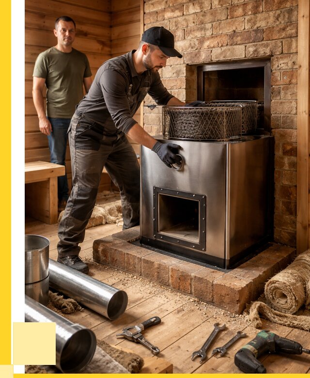 Монтаж банных печей под ключ в Москве от 19017 р., АкваДомМск