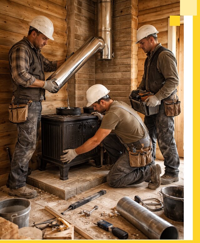 Профессиональный монтаж банных печей и дымоходов в Москве