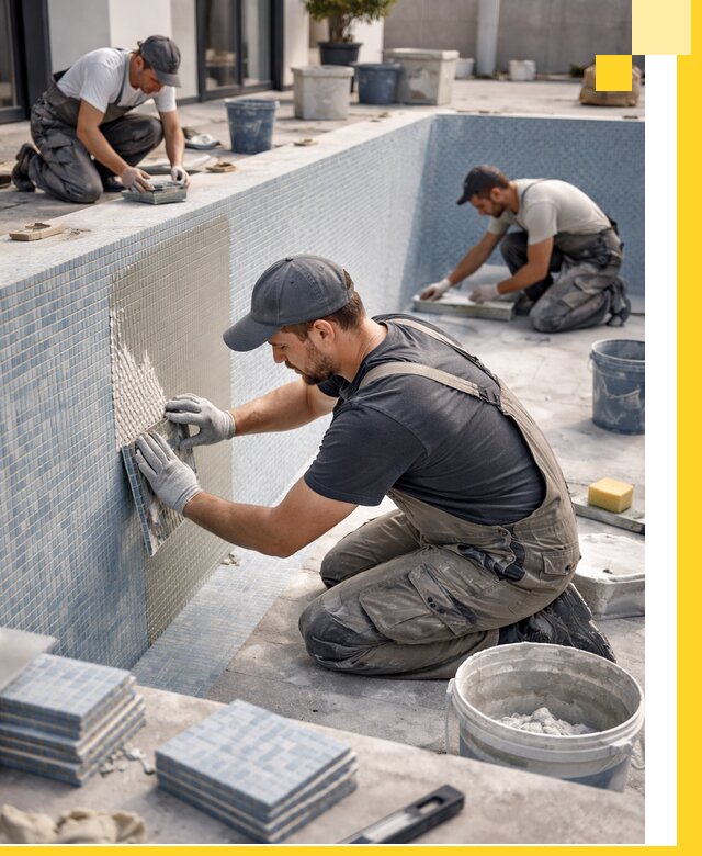 Облицовка бассейнов в Москве плитка мозаика гидроизоляция