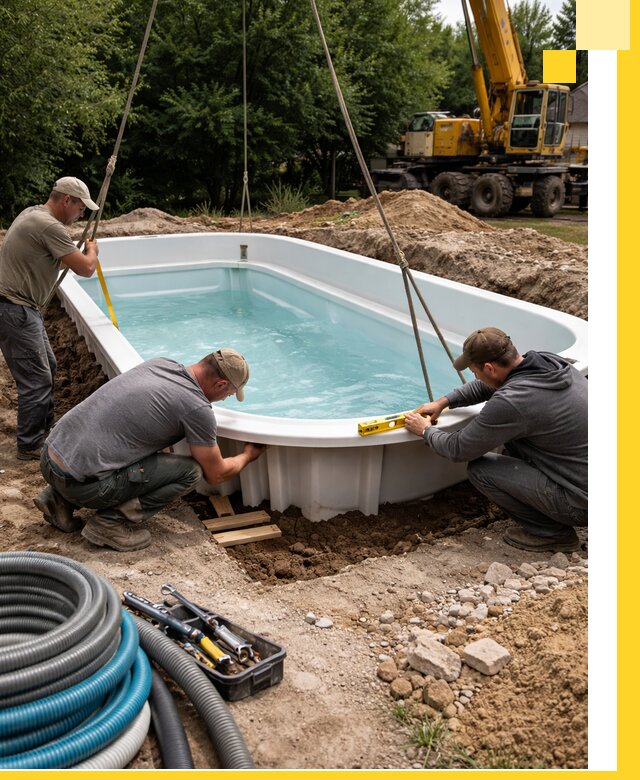 Установка и монтаж композитных бассейнов под ключ в Москве