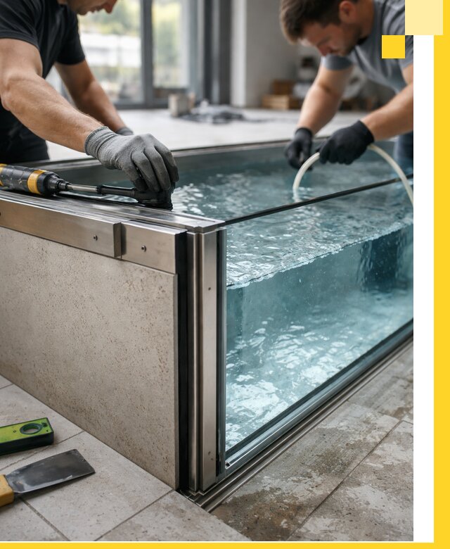 Проектирование и монтаж стеклянных бассейнов в Москве