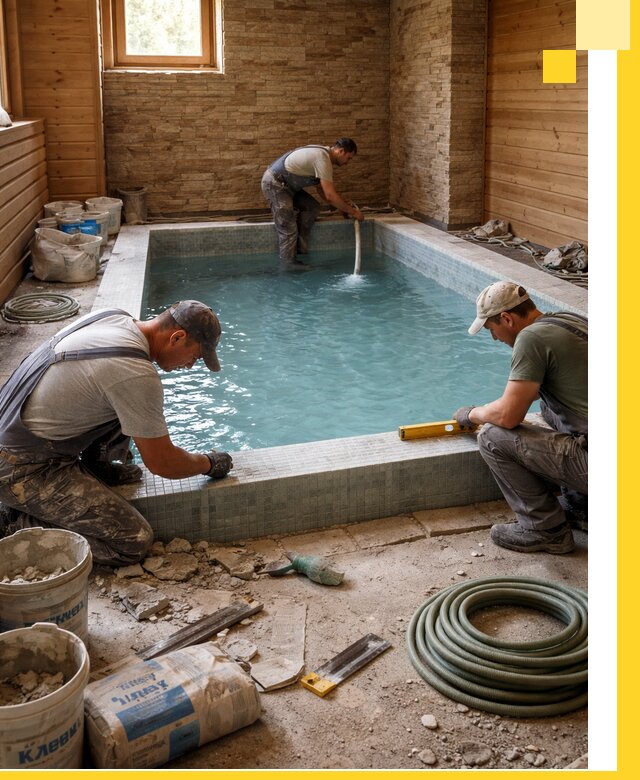 Проектирование и строительство бассейнов для бани в Москве