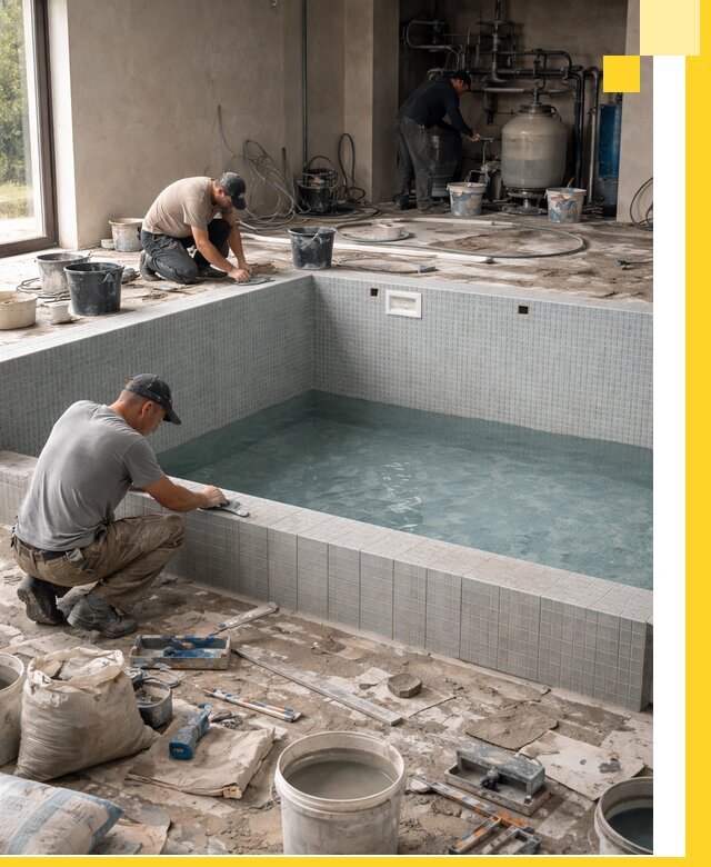 Строительство и монтаж бассейнов в помещении в Москве