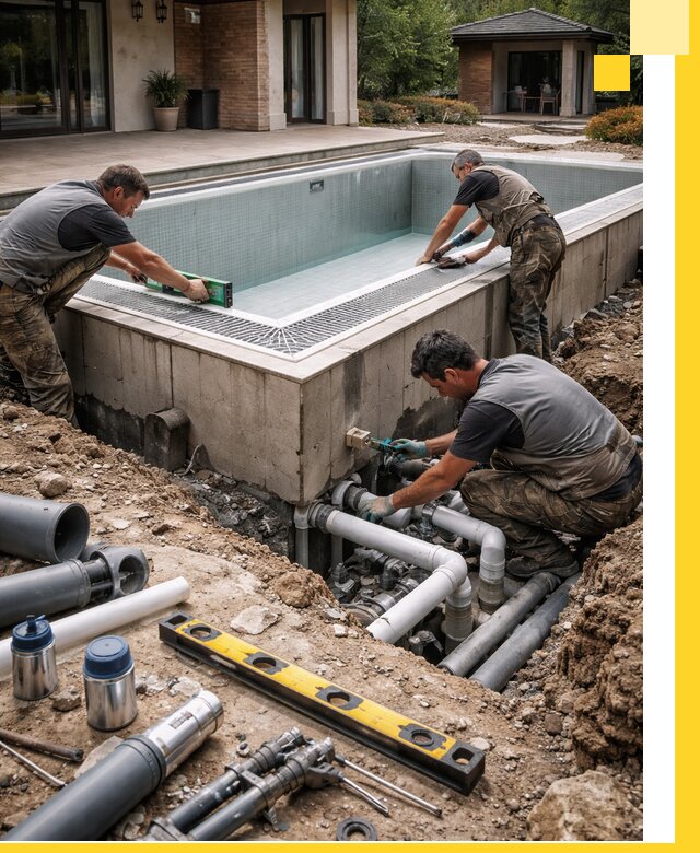 Строительство переливных бассейнов в Москве под ключ