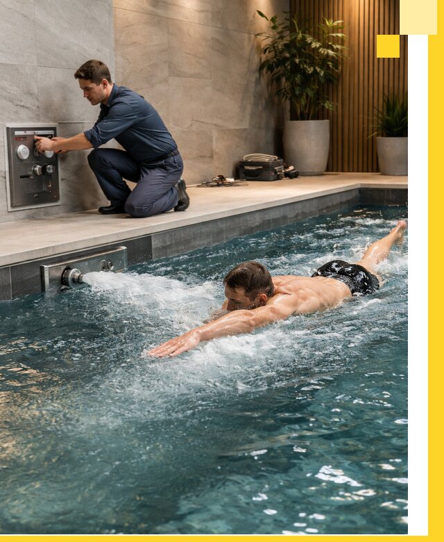 Проектирование и монтаж бассейнов с противотоком в Москве