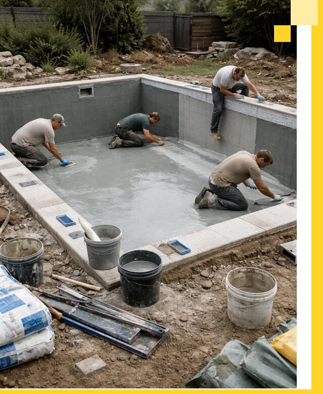 Изготовление и монтаж чаши бассейна под ключ в Москве