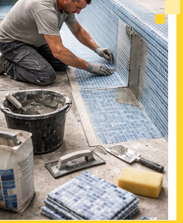 Укладка и ремонт мозаики для бассейнов под ключ в Москве