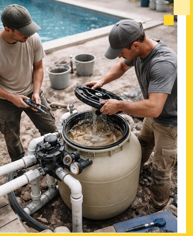 Установка и обслуживание песочных фильтров для бассейнов в Москве