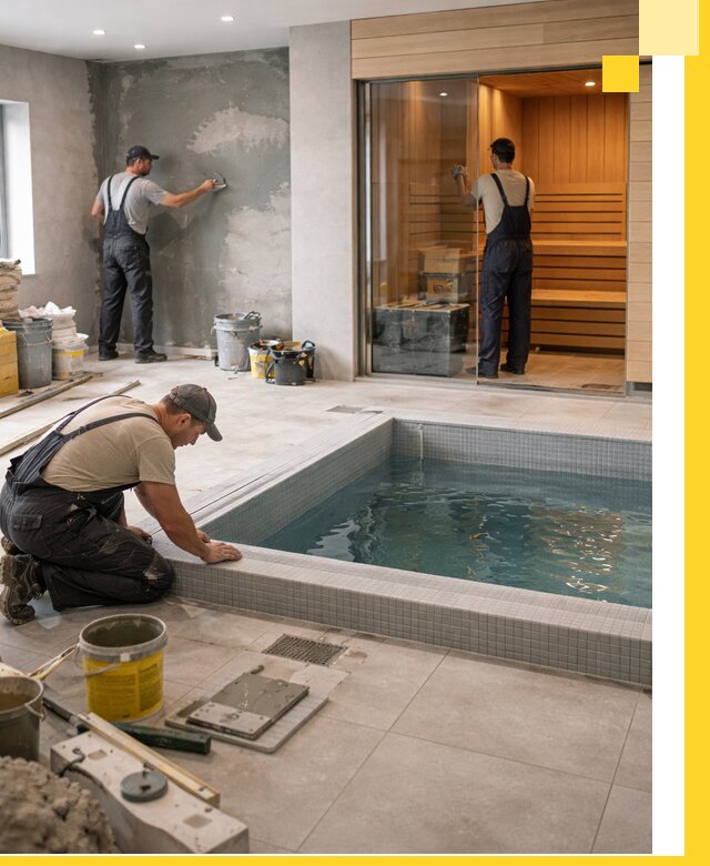 Проектирование и строительство сауны с бассейном в Москве