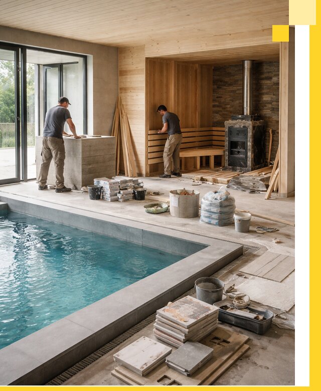 Проектирование и строительство бань с бассейном в Москве