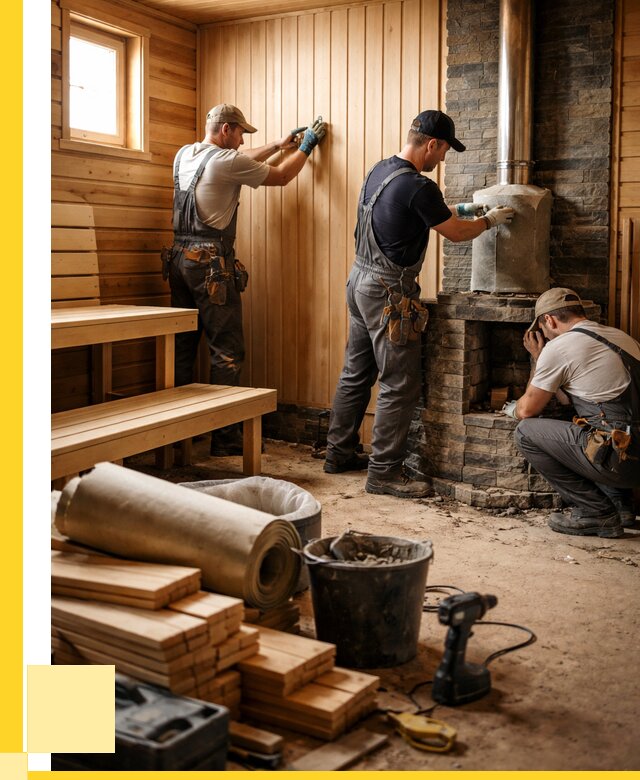 Ремонт бань под ключ в Москве от 47543 р. | АкваДомМск