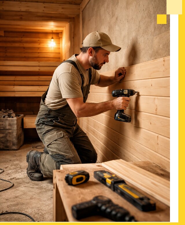 Профессиональная внутренняя отделка бани в Москве под ключ