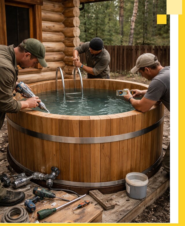 Строительство бань с купелью под ключ и отделкой в Москве