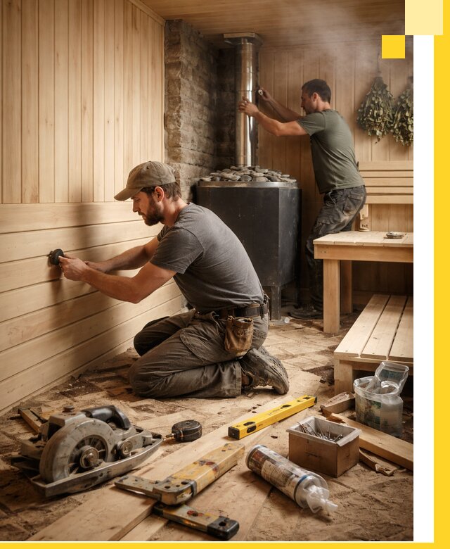 Полное строительство и оснащение парных под ключ в Москве