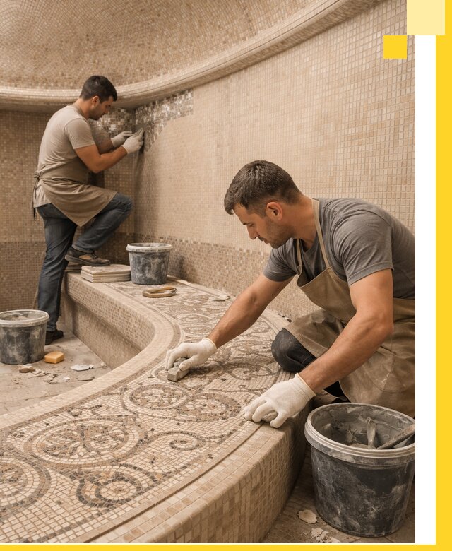 Плитка для хамама в Москве, укладка, подбор и поставка