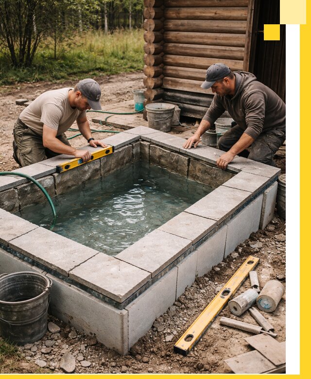 Изготовление и установка холодных купелей под ключ в Москве